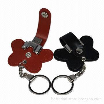 Special design leather USB drive, silk printed or embossed logo